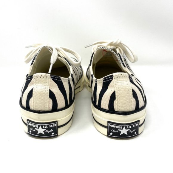 Converse Chuck 70 Low Black Zebra Stripes Black Beige Shoes Men's Size 167811C - Picture 6 of 8